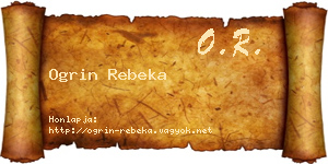 Ogrin Rebeka névjegykártya
